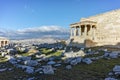 The Porch of the Caryatids in The Erechtheion an ancient Greek temple on the north side of the Acropolis of Athens Royalty Free Stock Photo