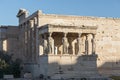 The Porch of the Caryatids in The Erechtheion an ancient Greek temple on the north side of the Acropolis of Athens, Greece Royalty Free Stock Photo