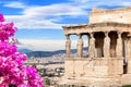 Porch of the Caryatids at Erechtheion temple, Acropolis of Athens, Greece Royalty Free Stock Photo