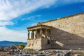 The Porch of the Caryatids at the Erechtheion temple on the Acropolis, Athens, Greece Royalty Free Stock Photo