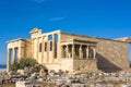 The Porch of the Caryatids at the Erechtheion temple on the Acropolis, Athens, Greece Royalty Free Stock Photo