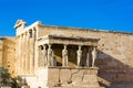 The Porch of the Caryatids at the Erechtheion temple on the Acropolis, Athens, Greece Royalty Free Stock Photo