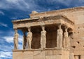 Porch of the Caryatids at famous ancient Erechtheion Greek temple in Athens, Greece Royalty Free Stock Photo