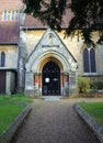 Porch entrance of church in Bracknell, England