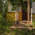 Porch and entrance of the old house Royalty Free Stock Photo