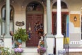 Porch and front door of a vintage house