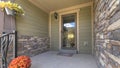 Porch and glass front door with reflections Royalty Free Stock Photo