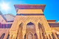 The porch of Nasrid Palace from Court of Lions, Alhambra, Granada, Spain Royalty Free Stock Photo