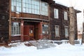 Porch of an old wooden house in Siberia