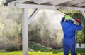 Porch Roof Power Cleaning Royalty Free Stock Photo