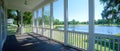 Porch View of Serene Golf Greens. Concept Nature Photography, Relaxation, Scenic Beauty, Greenery, Royalty Free Stock Photo