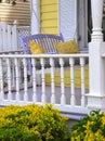 Porch Decor Features Yellow Pillows