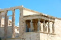 Porch of world famous Caryatids in Erechtheion on Acropolis Hill