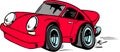 Funny cartoon style Porsche with big tires