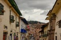 porchs and old buildings streetview Royalty Free Stock Photo