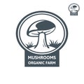 Porcini mushroom organic logo. Emblem design mushroom farm Royalty Free Stock Photo