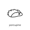 porcupine icon. Trendy modern flat linear vector porcupine icon