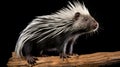 porcupine isolated on black background