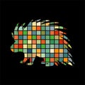 Porcupine rodent mammal color silhouette animal