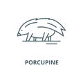 Porcupine vector line icon, linear concept, outline sign, symbol