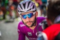 Pordenone, Italy May 27, 2017: Professional cyclist Fernando Gaviria Quick Step Team, in purple jersey, in first line