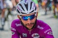 Pordenone, Italy May 27, 2017: Professional cyclist Fernando Gaviria Quick Step Team, in purple jersey, in first line