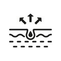 Pore Cleaning Silhouette Icon. Sebum Removal and Cleansing Clogged Deep Pore Glyph Pictogram. Unclog Skin Face of Dirty