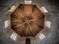 POREC, CROATIA - 6/20/2020: Wooden roof of belfry in Euphrasian Basilica