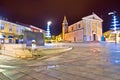 Porec street and square evening view