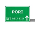 PORI road sign isolated on white Royalty Free Stock Photo