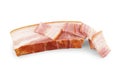 Pork bacon in vacuum packing isolated on white background Royalty Free Stock Photo