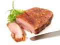 Pork Belly Roast with Crackle - Isolated Royalty Free Stock Photo