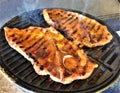 Pork Blade Steaks with Apricot Glaze on the Grill Royalty Free Stock Photo