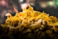 Pork caps or Cap Moo on a food stall at Thung Kwian Market in Lampang Province