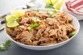 Pork carnitas with celery and lime Royalty Free Stock Photo
