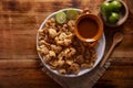 Pork Chicharrones mexican food topview