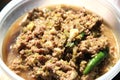 Pork chili paste in a bowl. Popular Thai food. The taste is spicy and delicious