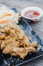 Pork chitterlings fried Royalty Free Stock Photo