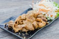 Pork chitterlings fried Royalty Free Stock Photo
