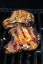 Grilled pork chop with marinade closeup