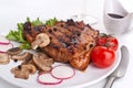 Pork chop with mushrooms