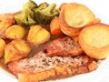 Pork chop roast dinner Royalty Free Stock Photo