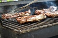Pork Chops on Grill Royalty Free Stock Photo