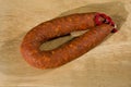 Pork cured smoked picante sausage Chorizo. Spanish cuisine