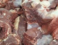Pork, cut into pieces. Raw pork meat Royalty Free Stock Photo