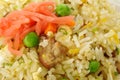 Pork fried rice with peas. Royalty Free Stock Photo