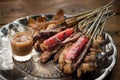 The pork grill with spices call `Mha-Lha`