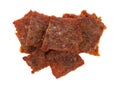 Pork jerky on a white background Royalty Free Stock Photo