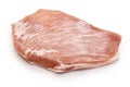 pork jowl meat isolated on a white background