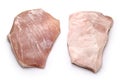 pork jowl meat isolated on a white background